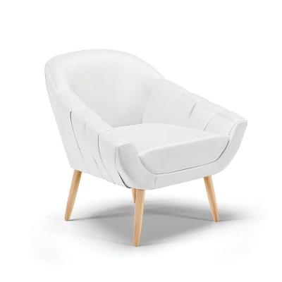 Poltrona Corino Pés Palito Natural Branco