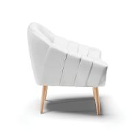 Poltrona Corino Pés Palito Natural Branco - 6