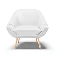 Poltrona Corino Pés Palito Natural Branco - 7