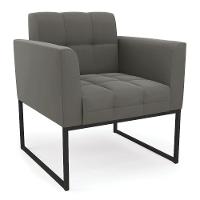 Kit 1 Sofá Namoradeira E 2 Poltronas Suede Base Metálica Industrial Preto - D'rossi Cor Grafite - 5