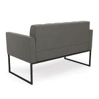 Kit 1 Sofá Namoradeira E 2 Poltronas Suede Base Metálica Industrial Preto - D'rossi Cor Grafite - 6