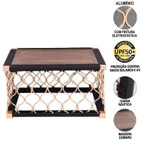 2 Poltronas + Mesa De Centro De Alumínio Corda Náutica Preta - 3