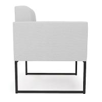 Poltrona Elisa Linho Base Metálica Industrial Preto - D'rossi Cor A05 Cinza