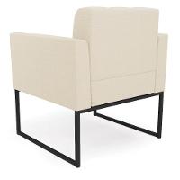 Poltrona Elisa Linho Base Metálica Industrial Preto - D'rossi Cor A19 Bege - 11