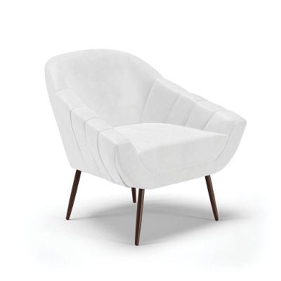 Poltrona Corano Branco Pés Palito Ferro