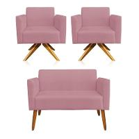 Kit 01 Namoradeira 02 Poltronas Marisa Rose - 1