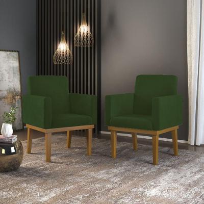 Kit 2 Poltrona Decorativa Reforçada Esteticista verde