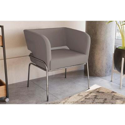 Poltrona Decorativa Urbana Deluxe Suede Cinza Kappesberg