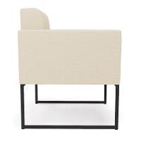 Kit 2 Poltronas Elisa Linho Base Metálica Industrial Preto - D'rossi Cor A19 Bege - 7