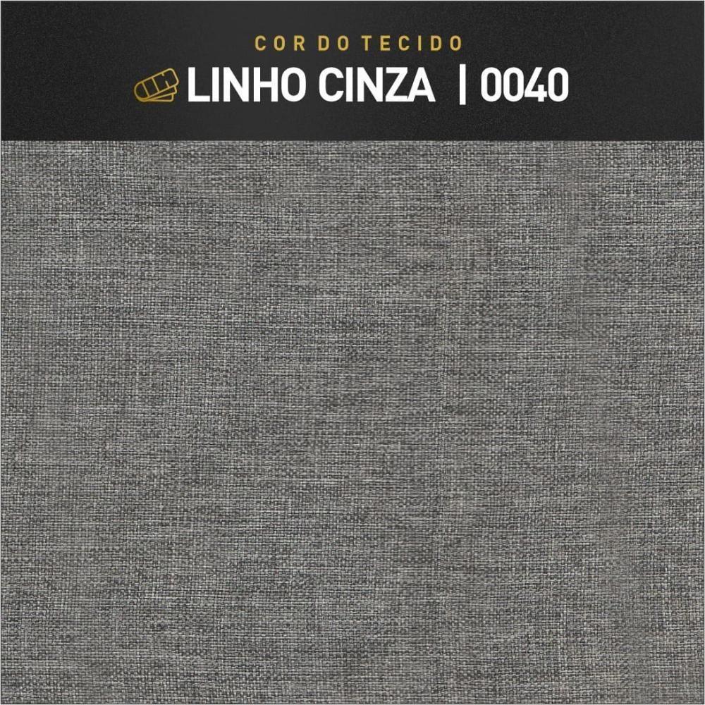 Poltrona Apolo Luxo Base Bronze Castellar Móbile Linho Cinza Linho Cinza - 2