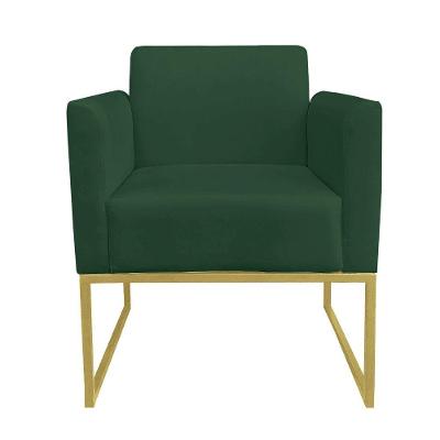 Kit 02 Poltronas Marisa Base Dourado Verde