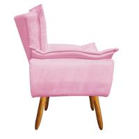 Kit 01 Namoradeira 02 Poltronas Suede Rosa Bebê - 3