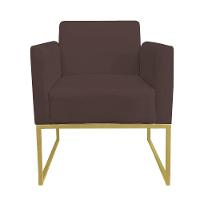 Kit 02 Poltronas Marisa Base Dourado Marrom
