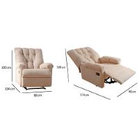 Poltronas de Amamentação Reclinável Atlanta Pietra Zero Wall c/ Giro e Balanço Courano Bege - Probel - 5