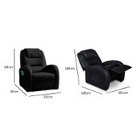 Poltrona Casal Reclinável Luxobel Colonus Two Way Courano Preto - Probel - 12