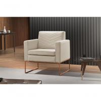 Poltrona Apolo Luxo Base Bronze Castellar Móbile Linho Bege Claro Linho Bege Claro - 7