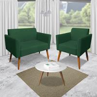 Kit 1 Namoradeira E 1 Poltrona Marisa Suede Verde - Drossi - 8