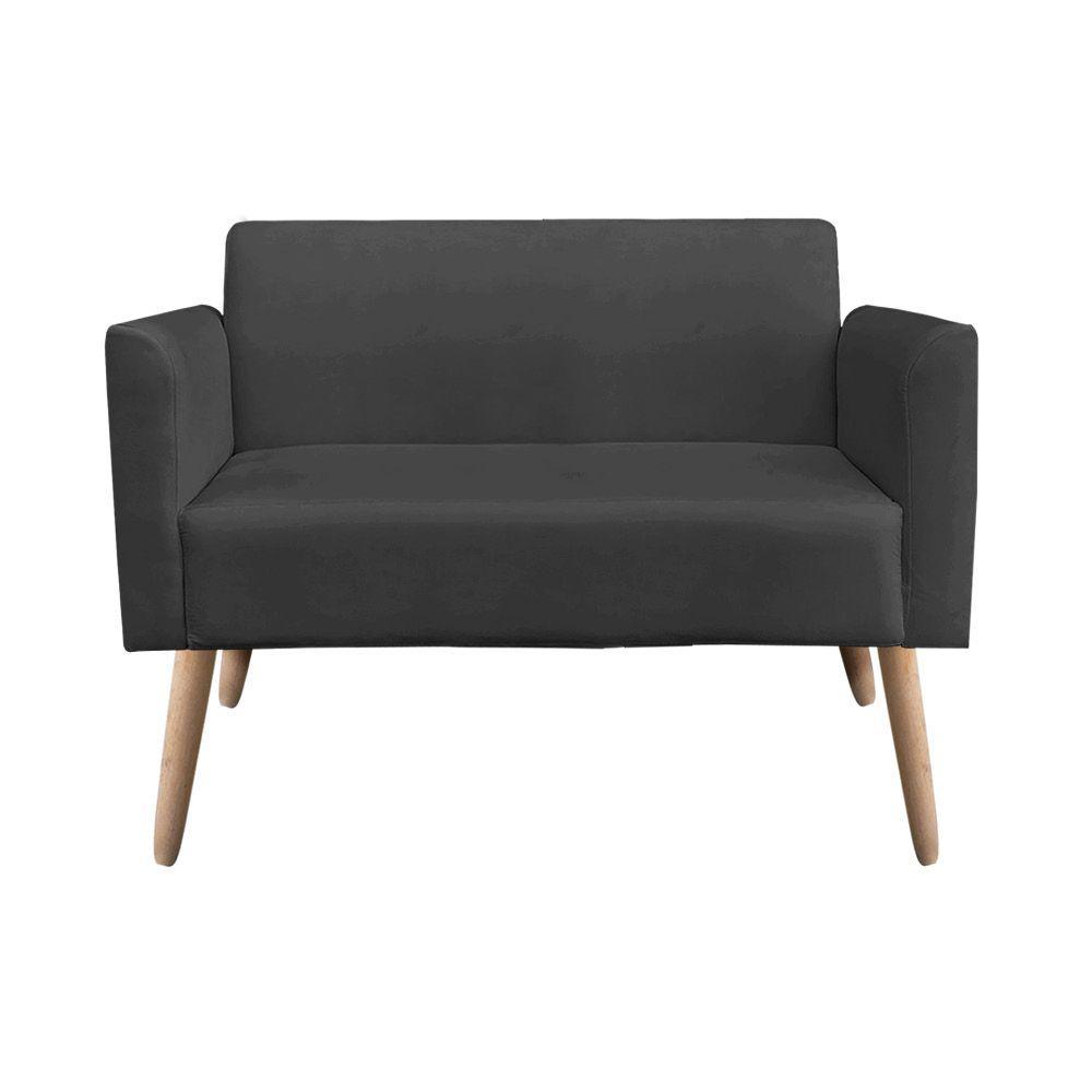 Namoradeira Marisa Suede Pés Palito Natural Preto - 1