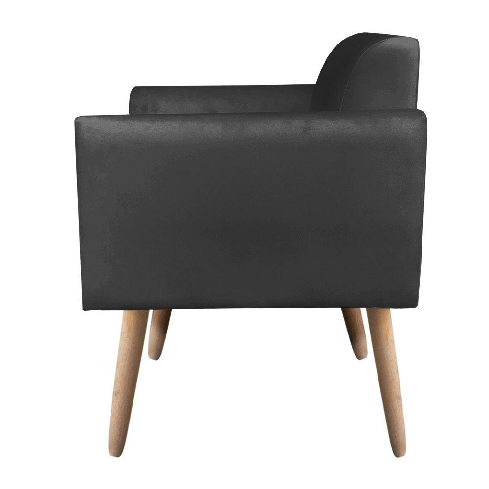 Namoradeira Marisa Suede Pés Palito Natural Preto - 2