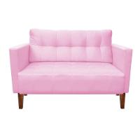 Kit Sofá Retrô 2 Lugares E 02 Poltronas Rosa Bebê - 7