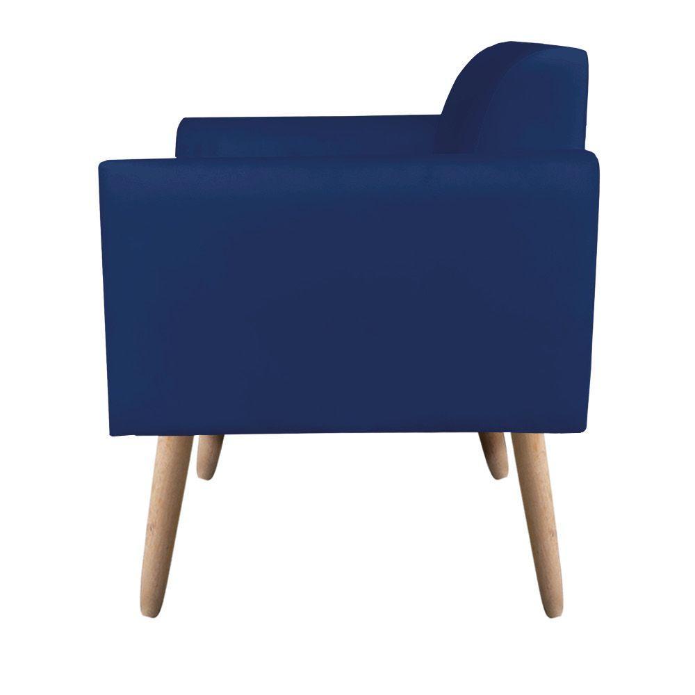 Kit 1 Namoradeira E 1 Poltrona Marisa Suede Azul Marinho - 5