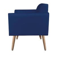 Kit 1 Namoradeira E 1 Poltrona Marisa Suede Azul Marinho - 5