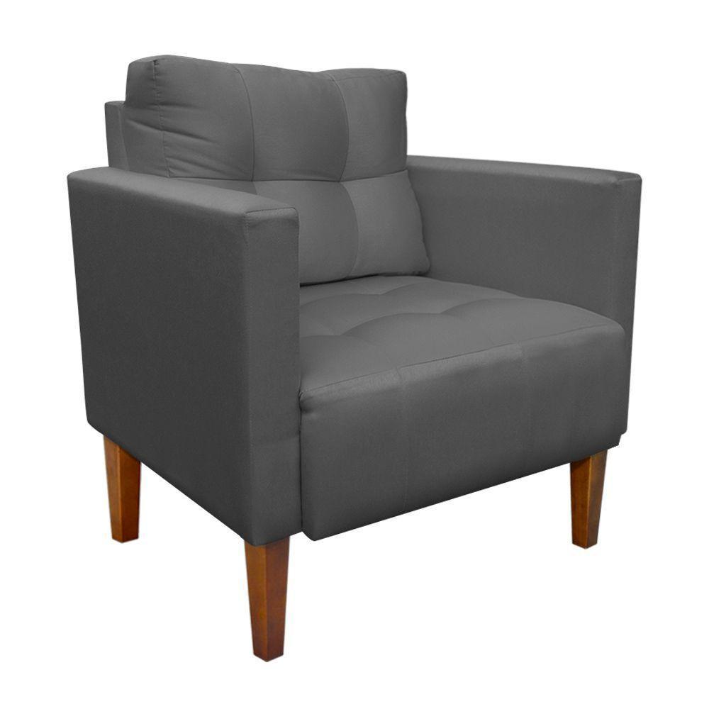 Kit Sofá Retrô 2 Lugares E 02 Poltronas Grafite - 6