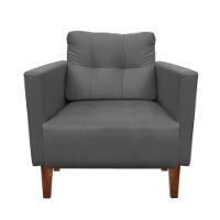 Kit Sofá Retrô 2 Lugares E 02 Poltronas Grafite