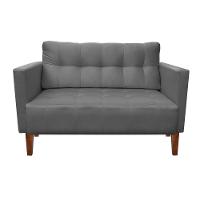 Kit Sofá Retrô 2 Lugares E 02 Poltronas Grafite - 8