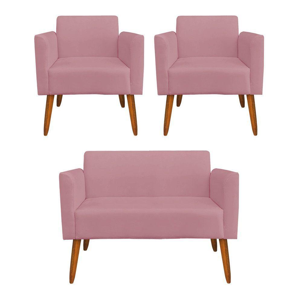 Kit 01 Namoradeira 02 Poltronas Marisa Rose - 1