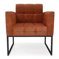 Kit 2 Poltronas Elisa Corano Nozes Base Metálica Industrial Preto - D'rossi - 2