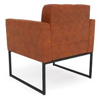 Kit 2 Poltronas Elisa Corano Nozes Base Metálica Industrial Preto - D'rossi - 6