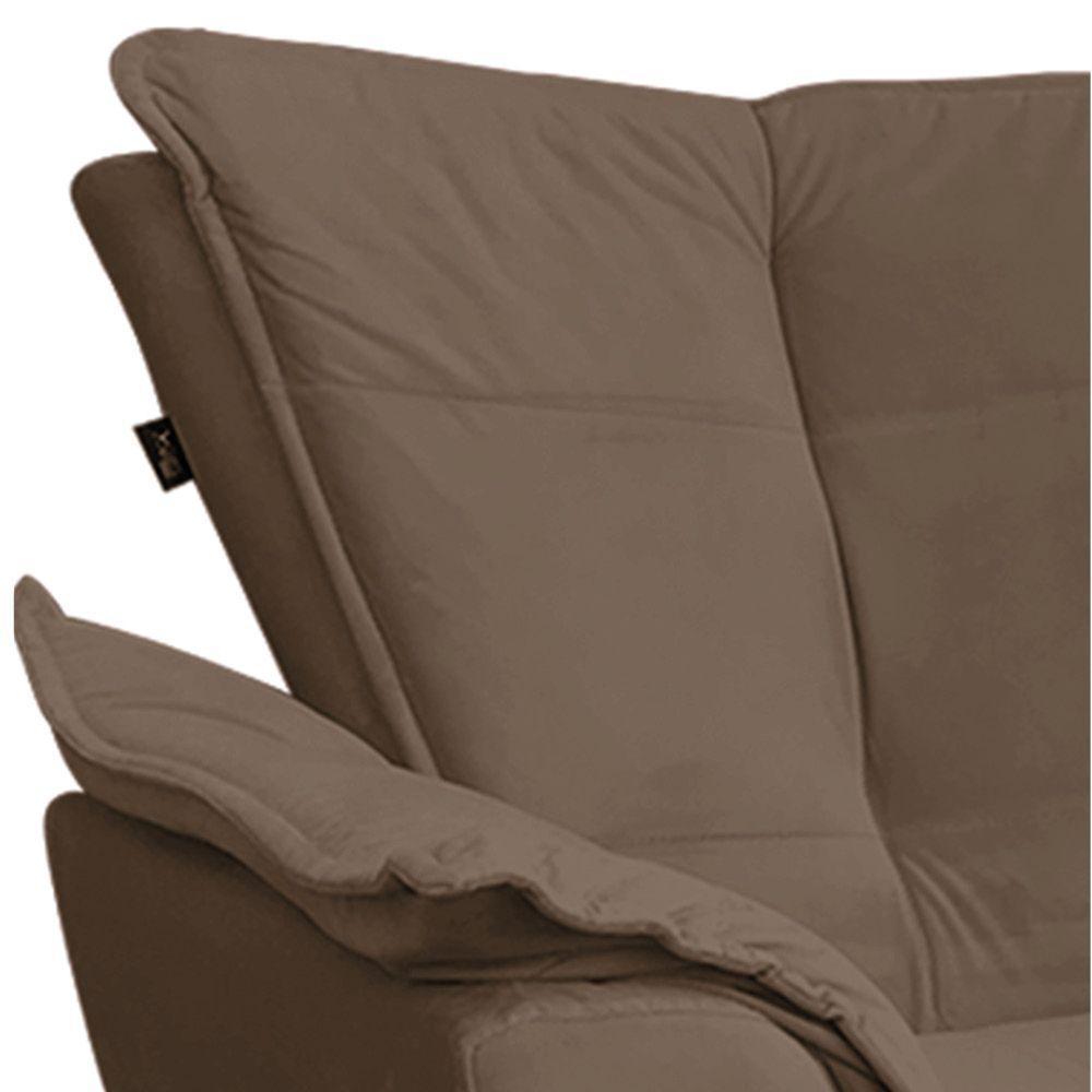 Poltrona Veludo Marrom Pés Palito Castanho D´rossi - 2