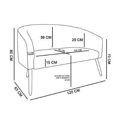 Namoradeira Stella Suede Marrom Rato