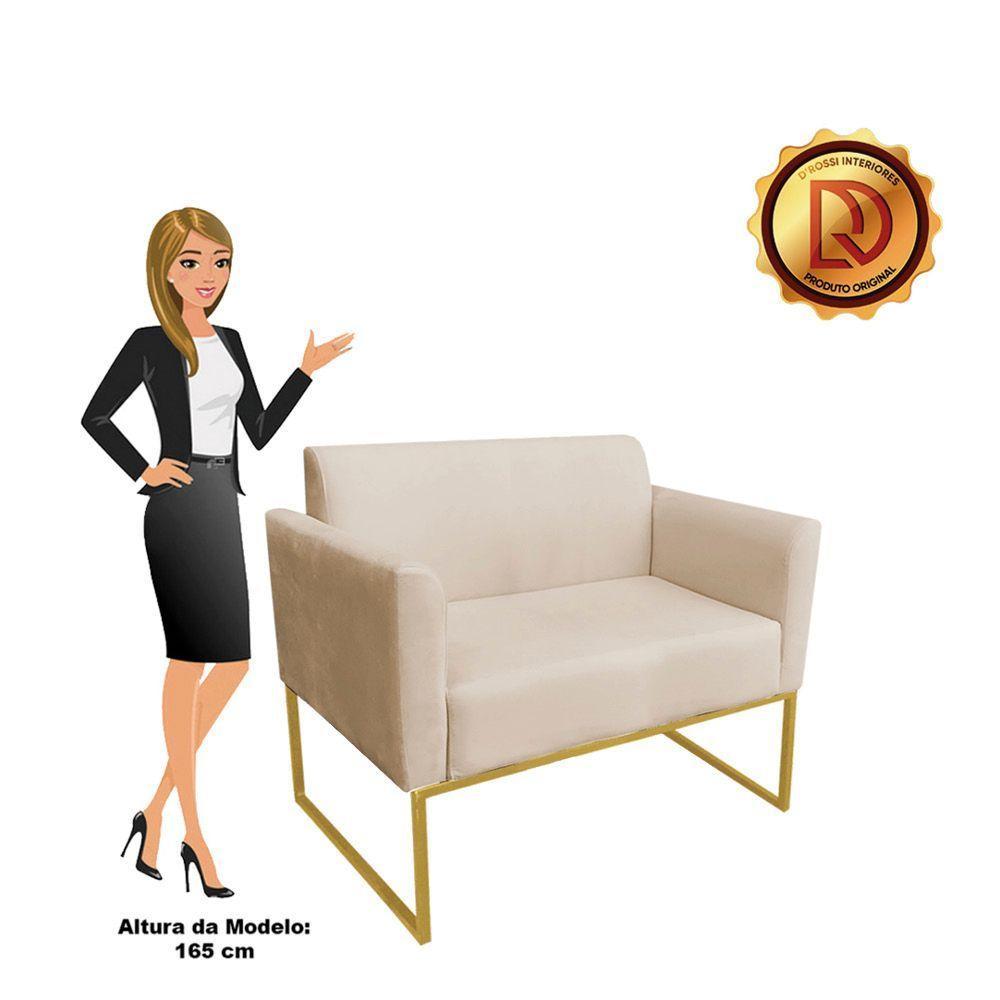 Namoradeira Marisa Suede Dourado Bege - 7