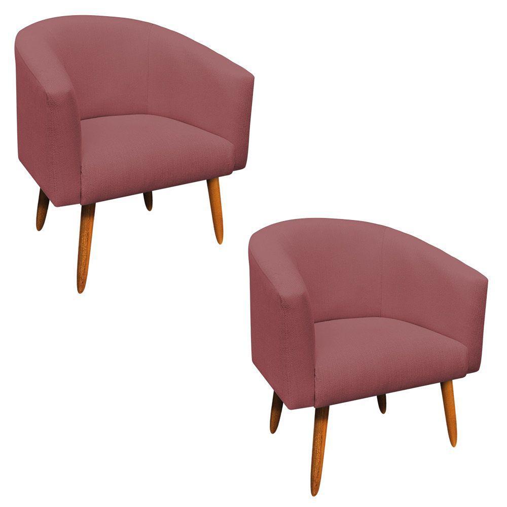 Kit 02 Poltronas Stella Linho Whisky Rosê A106 - 8