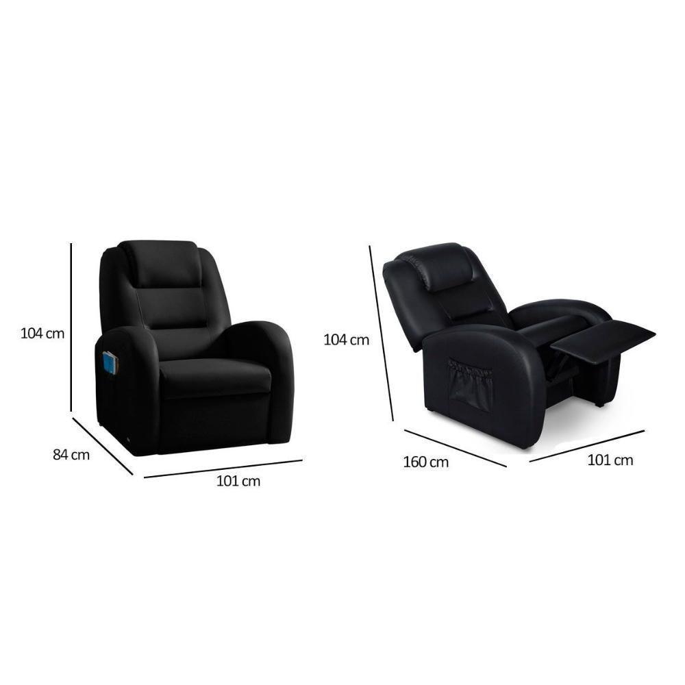 Poltrona de Amamentação Sala Reclinável Luxobel Colonus Two Way Courano Preto - Probel - 6