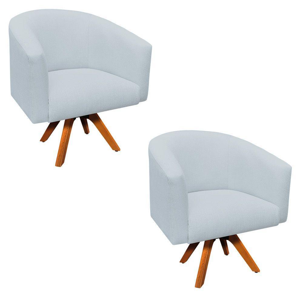 Kit 02 Poltronas Stella Linho Cinza Claro A05 - 7