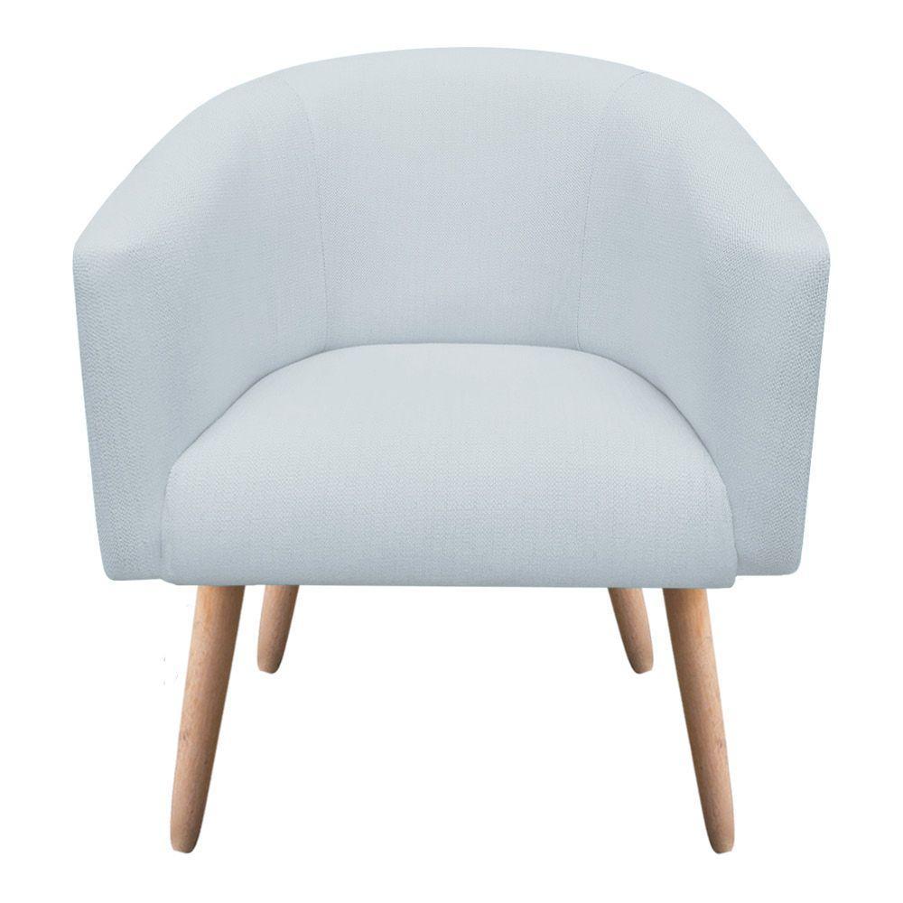 Poltrona Stella Linho Cinza Claro A05 Pés Palito Natural - 8