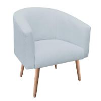 Poltrona Stella Linho Cinza Claro A05 Pés Palito Natural - 1