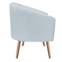 Poltrona Stella Linho Cinza Claro A05 Pés Palito Natural - 9