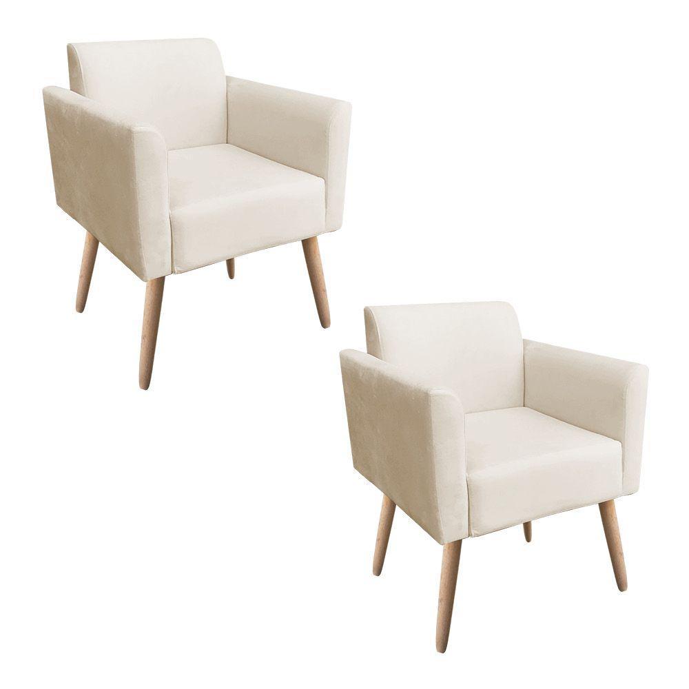 Kit 02 Poltronas Marisa Natural Bege - 1