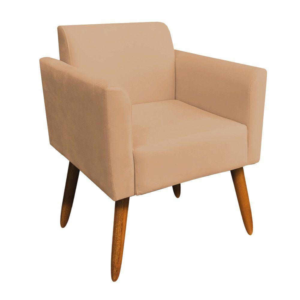 Poltrona Marisa Suede Caramelo Sisal Pés Palito Castanho - 1
