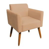 Poltrona Marisa Suede Caramelo Sisal Pés Palito Castanho - 1