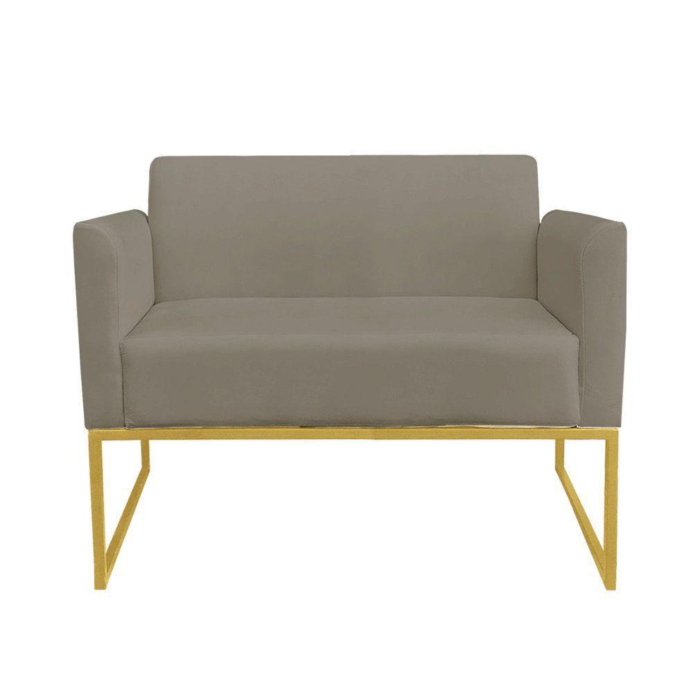 Namoradeira Marisa Suede Marrom Rato Dourado - 2