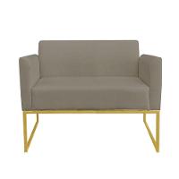 Namoradeira Marisa Suede Marrom Rato Dourado - 2