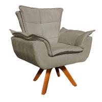 Kit 02 Poltronas Giratória Opala Suede Marrom Rato - 2