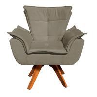 Kit 02 Poltronas Giratória Opala Suede Marrom Rato - 7