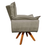 Kit 02 Poltronas Giratória Opala Suede Marrom Rato - 8