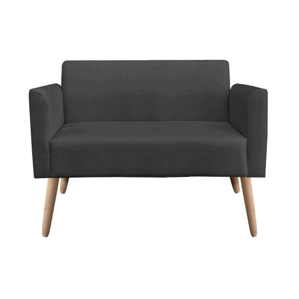 Namoradeira Marisa Suede Preto Pés Palito Natural - 5